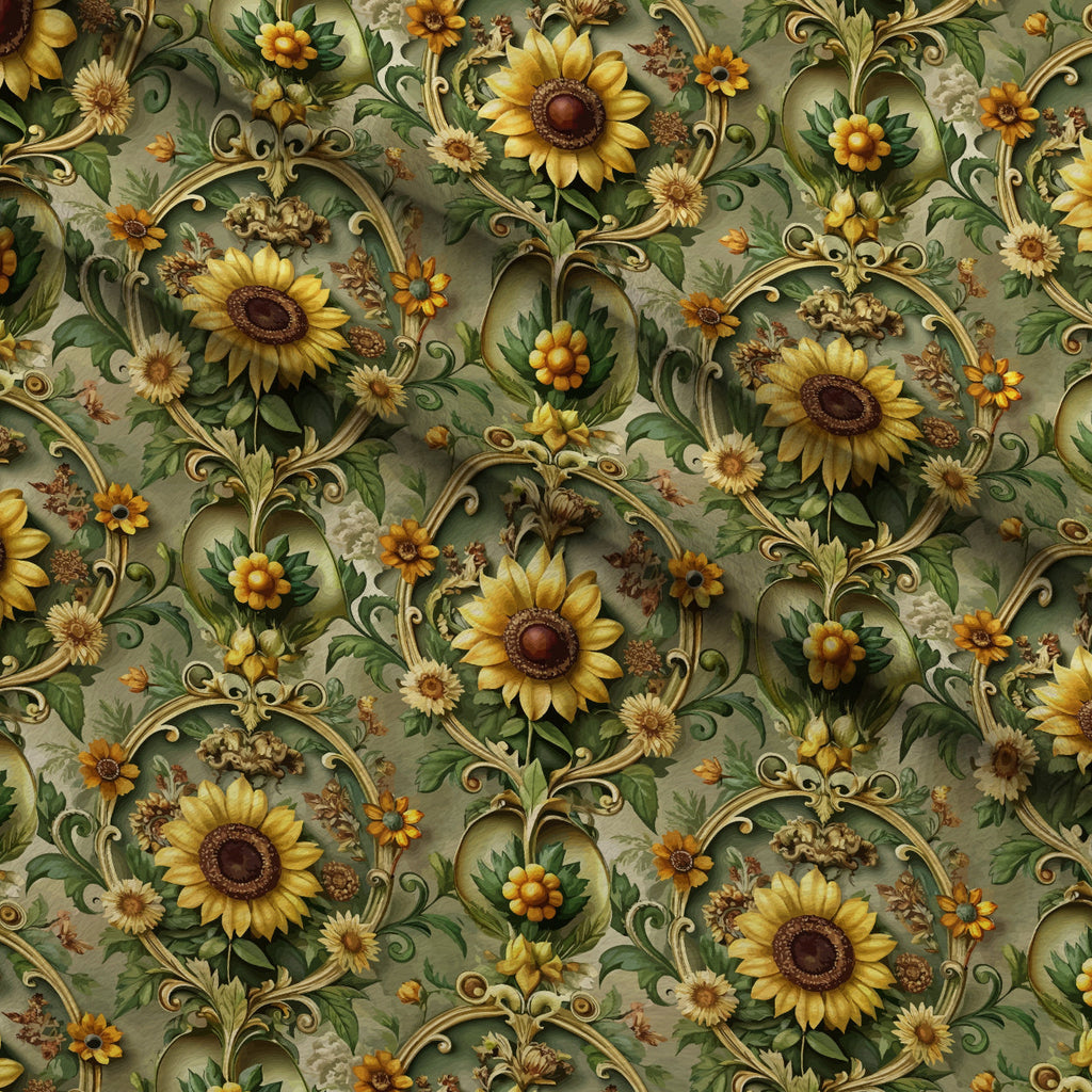 Rococo Blooms Pattern 107 Fleece Fabric — fleece fabric folded close-up preview (mv-fleece-v1:lying)