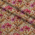 Rococo Blooms Pattern 111 Fleece Fabric — fleece fabric folded close-up preview (mv-fleece-v1:lying)