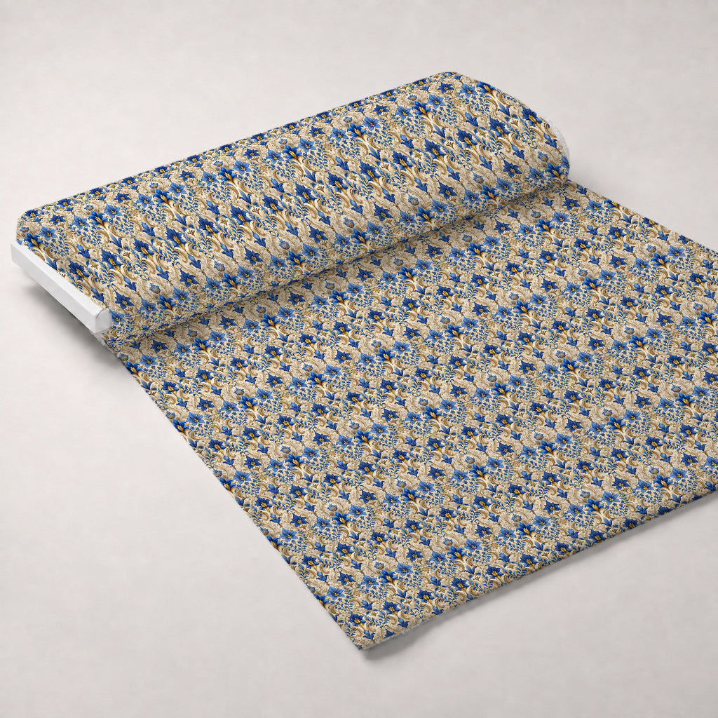 Rococo Blooms Pattern 121 Fleece Fabric — fleece fabric unrolled bolt preview (mv-fleece-v1:bolt)