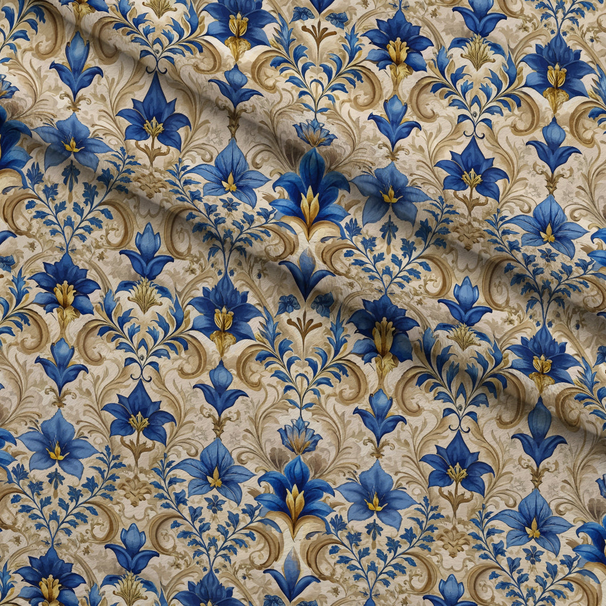 Rococo Blooms Pattern 121 Fleece Fabric — fleece fabric folded close-up preview (mv-fleece-v1:lying)
