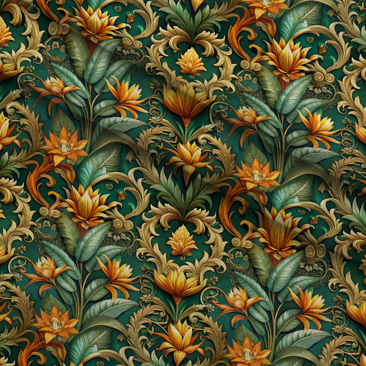 Rococo Blooms Pattern 125 Fleece Fabric — fleece fabric folded close-up preview (mv-fleece-v1:lying)