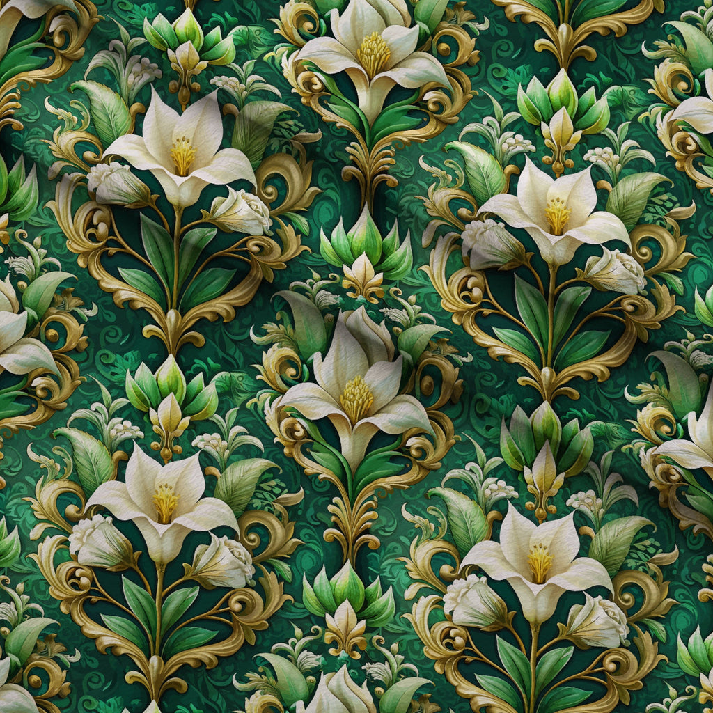 Rococo Blooms Pattern 152 Fleece Fabric — fleece fabric folded close-up preview (mv-fleece-v1:lying)