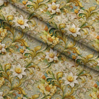 Rococo Blooms Pattern 163 Fleece Fabric — fleece fabric folded close-up preview (mv-fleece-v1:lying)
