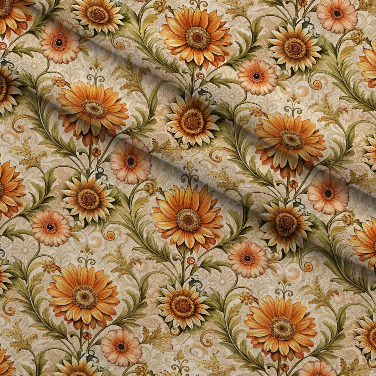 Rococo Blooms Pattern 17 Fleece Fabric — fleece fabric folded close-up preview (mv-fleece-v1:lying)