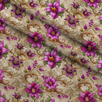 Rococo Blooms Pattern 182 Fleece Fabric — fleece fabric folded close-up preview (mv-fleece-v1:lying)