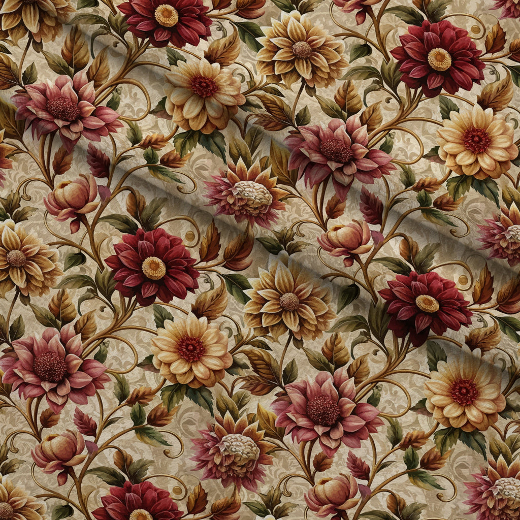 Rococo Blooms Pattern 21 Fleece Fabric — fleece fabric folded close-up preview (mv-fleece-v1:lying)