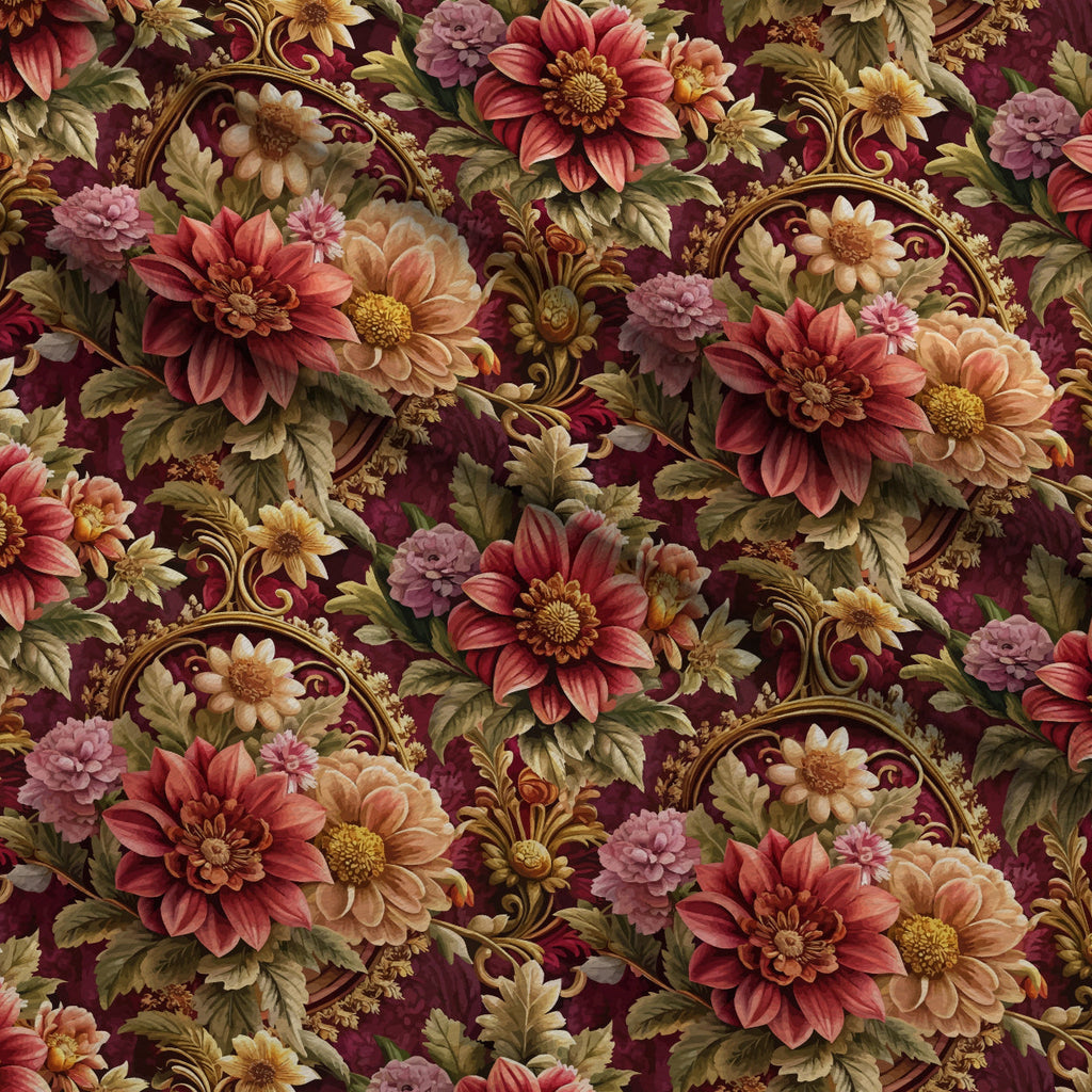 Rococo Blooms Pattern 22 Fleece Fabric — fleece fabric folded close-up preview (mv-fleece-v1:lying)