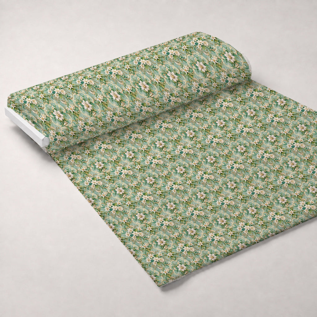 Rococo Blooms Pattern 235 Fleece Fabric — fleece fabric unrolled bolt preview (mv-fleece-v1:bolt)