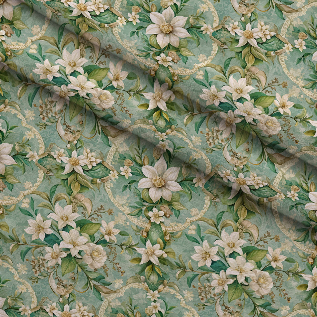 Rococo Blooms Pattern 235 Fleece Fabric — fleece fabric folded close-up preview (mv-fleece-v1:lying)