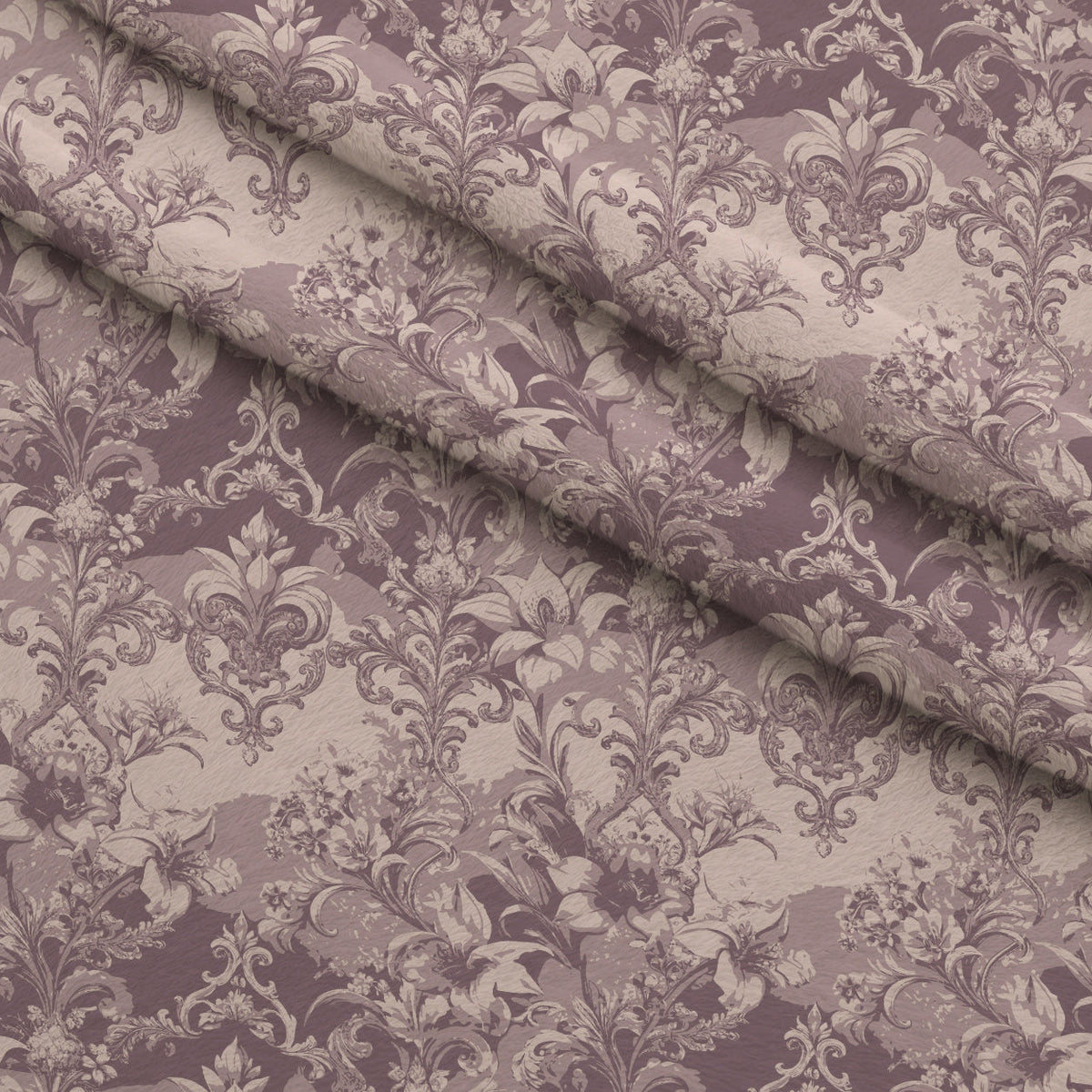 Rococo Blooms Pattern 237 Fleece Fabric — fleece fabric folded close-up preview (mv-fleece-v1:lying)