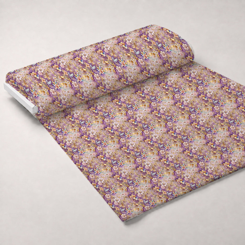Rococo Blooms Pattern 239 Fleece Fabric — fleece fabric unrolled bolt preview (mv-fleece-v1:bolt)