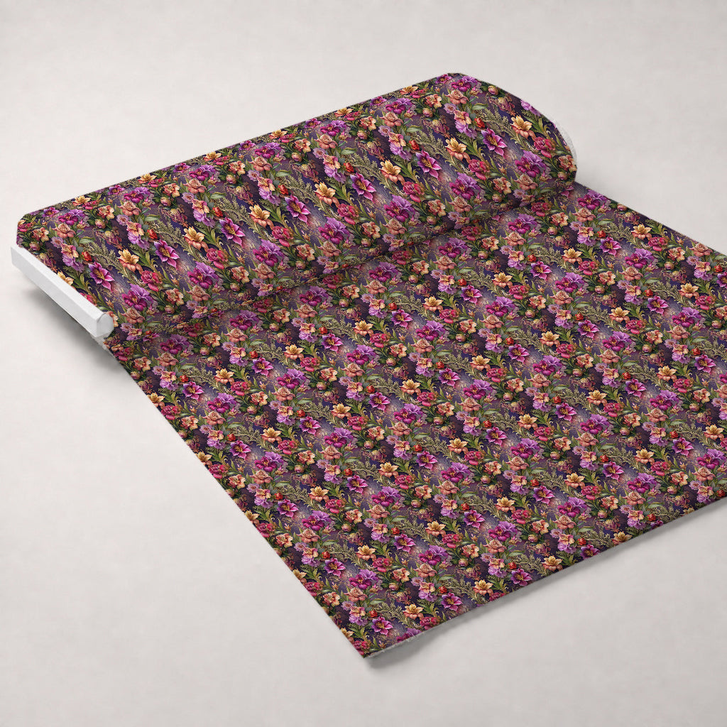 Rococo Blooms Pattern 29 Fleece Fabric — fleece fabric unrolled bolt preview (mv-fleece-v1:bolt)