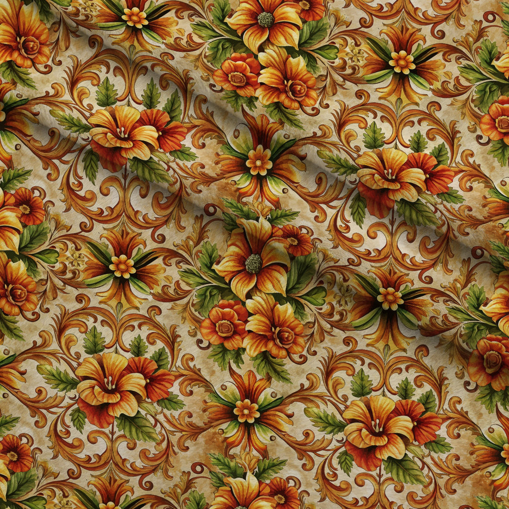 Rococo Blooms Pattern 40 Fleece Fabric — fleece fabric folded close-up preview (mv-fleece-v1:lying)