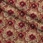 Rococo Blooms Pattern 45 Fleece Fabric — fleece fabric folded close-up preview (mv-fleece-v1:lying)