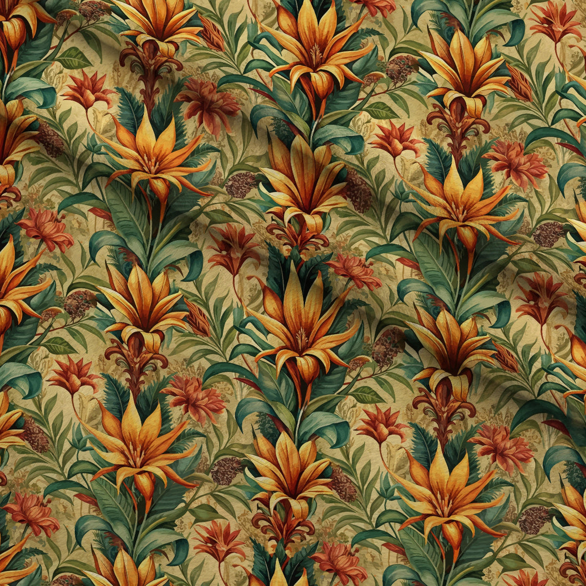 Rococo Blooms Pattern 75 Fleece Fabric — fleece fabric folded close-up preview (mv-fleece-v1:lying)