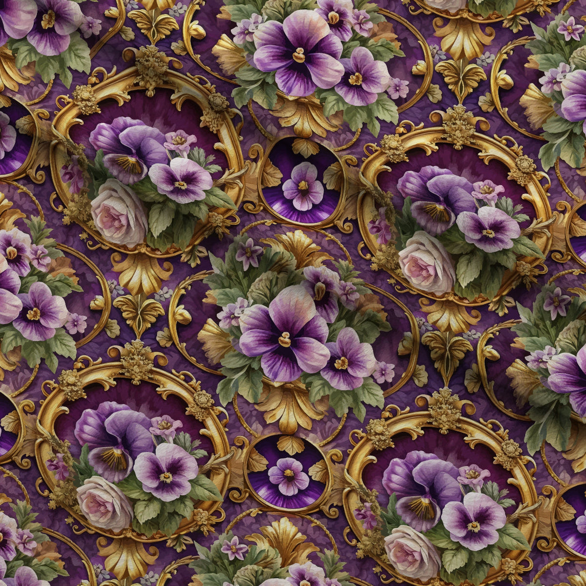 Rococo Blooms Pattern 81 Fleece Fabric — fleece fabric folded close-up preview (mv-fleece-v1:lying)