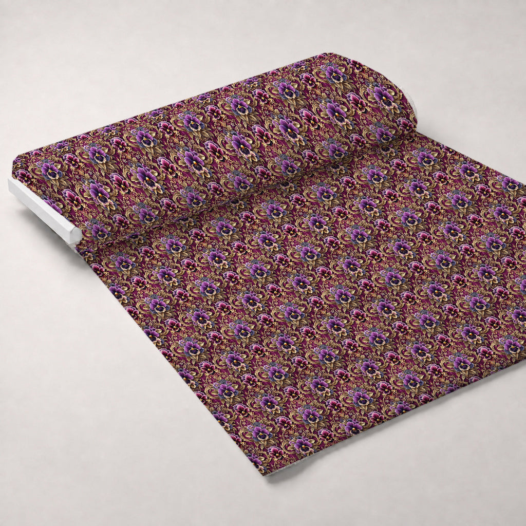 Rococo Blooms Pattern 82 Fleece Fabric — fleece fabric unrolled bolt preview (mv-fleece-v1:bolt)