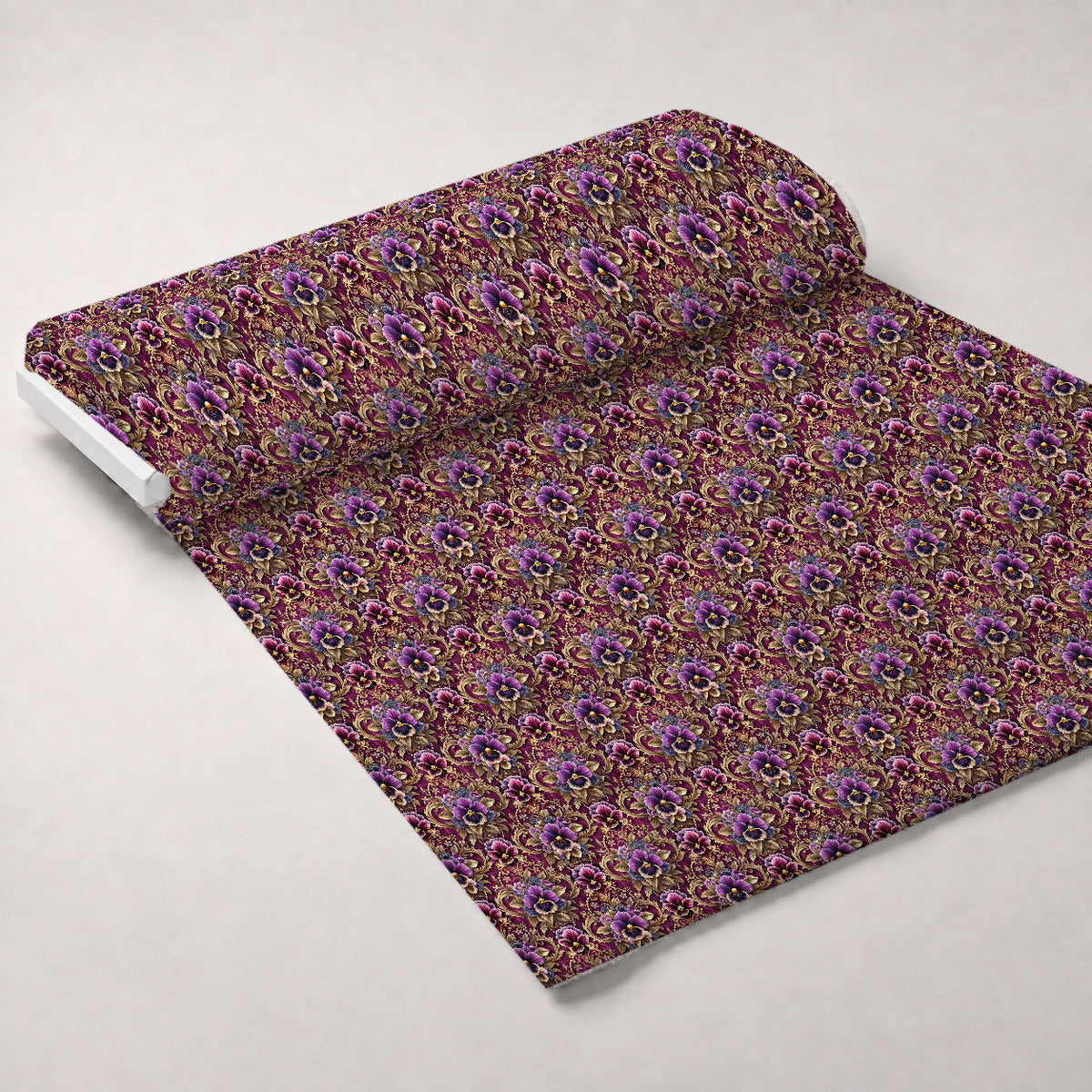 Rococo Blooms Pattern 82 Fleece Fabric — fleece fabric unrolled bolt preview (mv-fleece-v1:bolt)