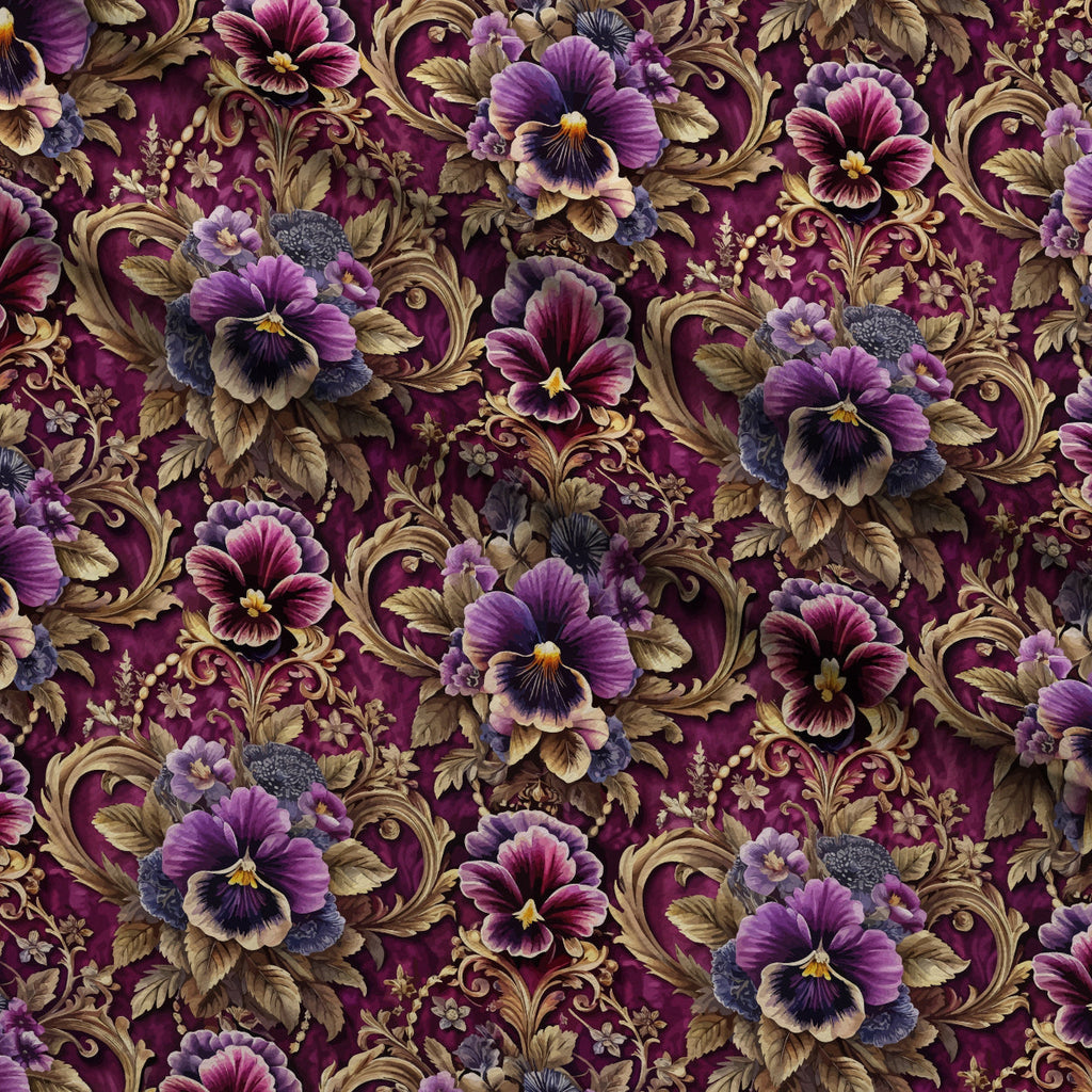 Rococo Blooms Pattern 82 Fleece Fabric — fleece fabric folded close-up preview (mv-fleece-v1:lying)