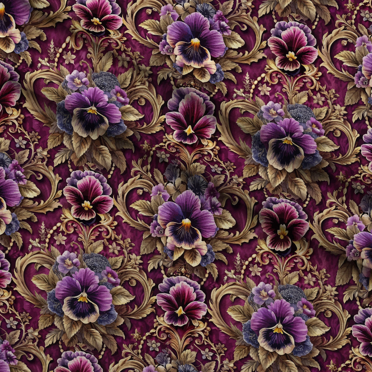 Rococo Blooms Pattern 82 Fleece Fabric — fleece fabric folded close-up preview (mv-fleece-v1:lying)