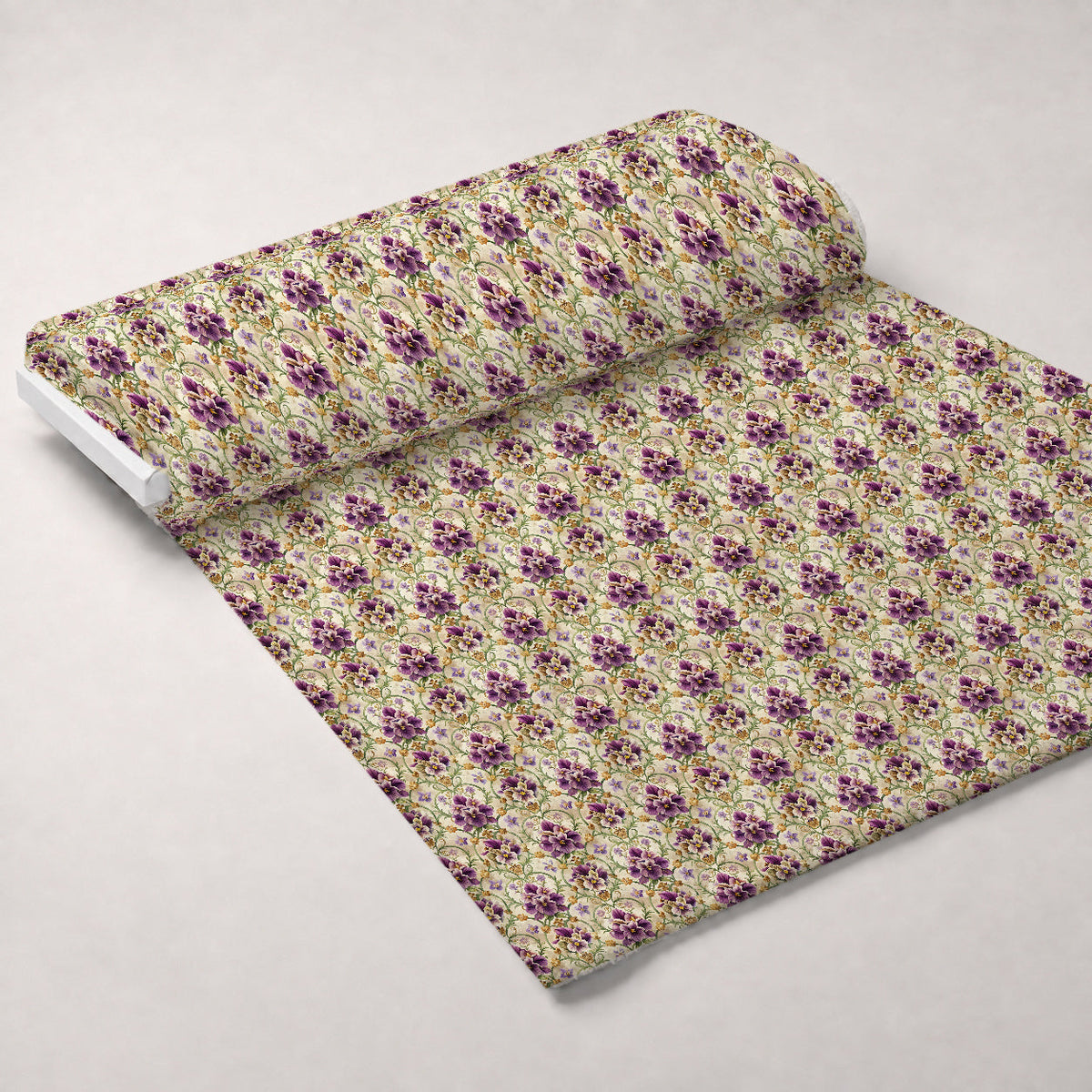 Rococo Blooms Pattern 91 Fleece Fabric — fleece fabric unrolled bolt preview (mv-fleece-v1:bolt)