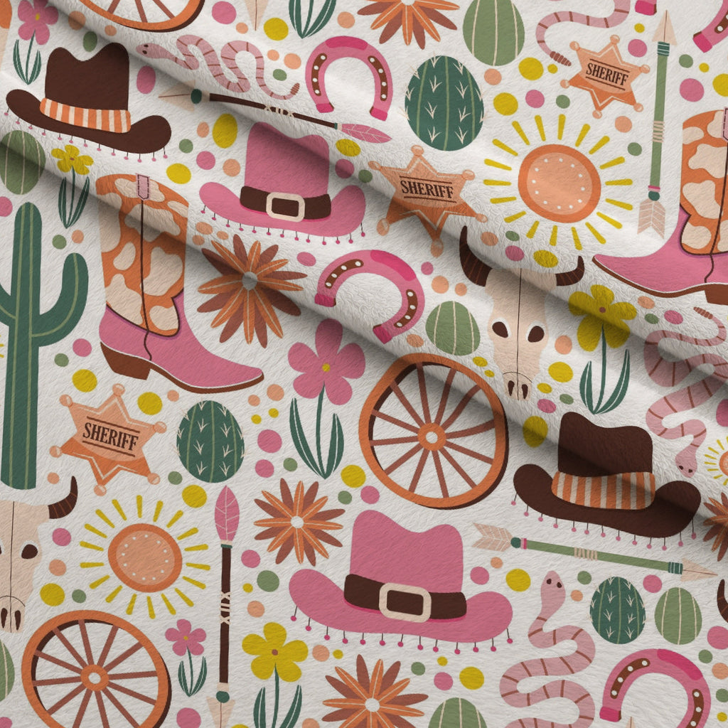 Rodeo Blooms Pattern 1 Fleece Fabric — fleece fabric folded close-up preview (mv-fleece-v1:lying)