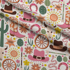 Rodeo Blooms Pattern 1 Fleece Fabric — fleece fabric folded close-up preview (mv-fleece-v1:lying)