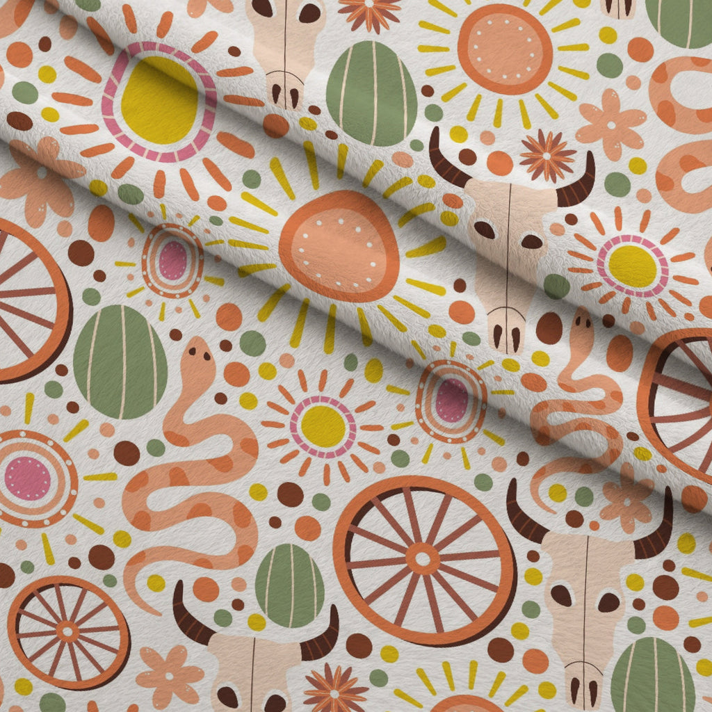 Rodeo Blooms Pattern 5 Fleece Fabric — fleece fabric folded close-up preview (mv-fleece-v1:lying)