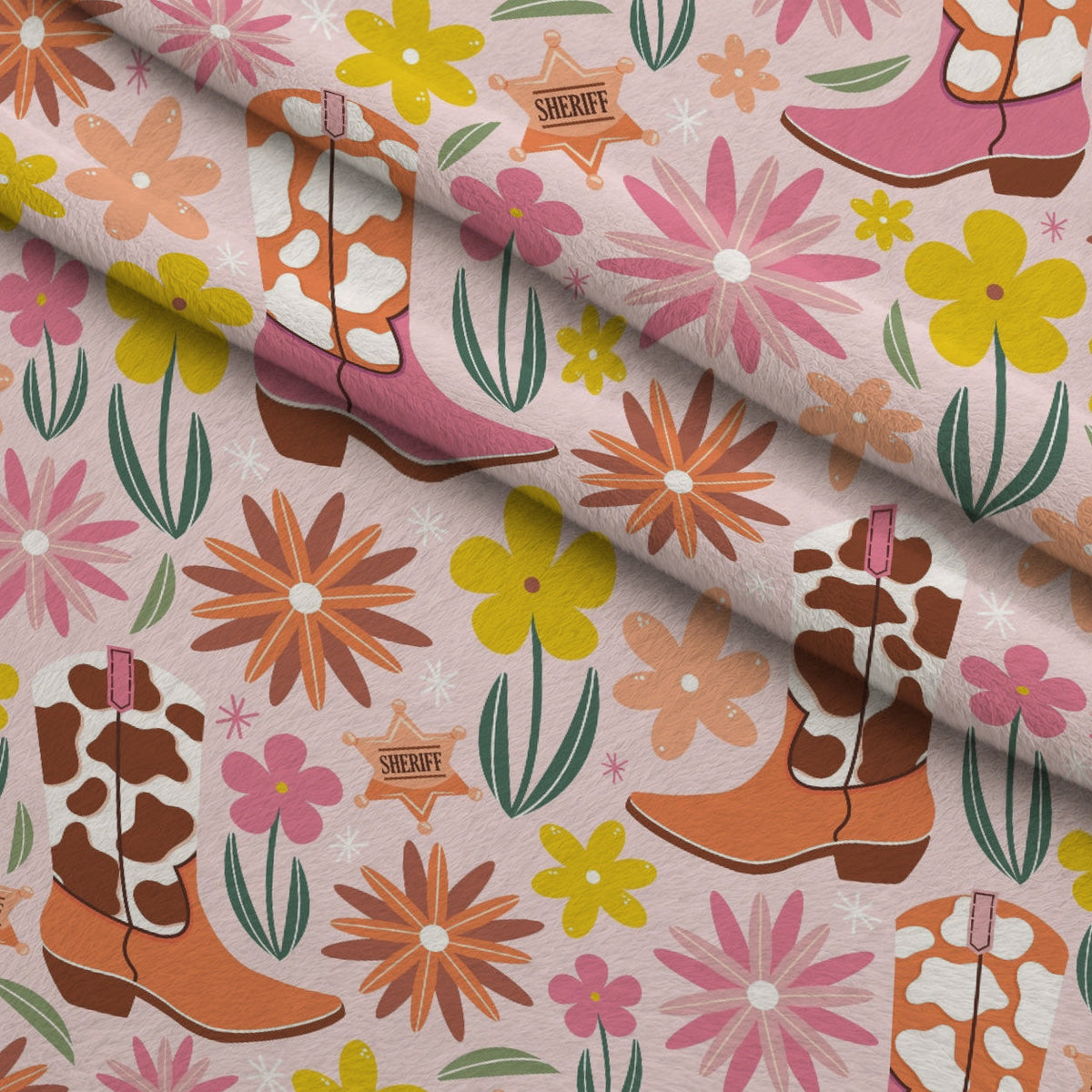 Rodeo Blooms Pattern 7 Fleece Fabric — fleece fabric folded close-up preview (mv-fleece-v1:lying)