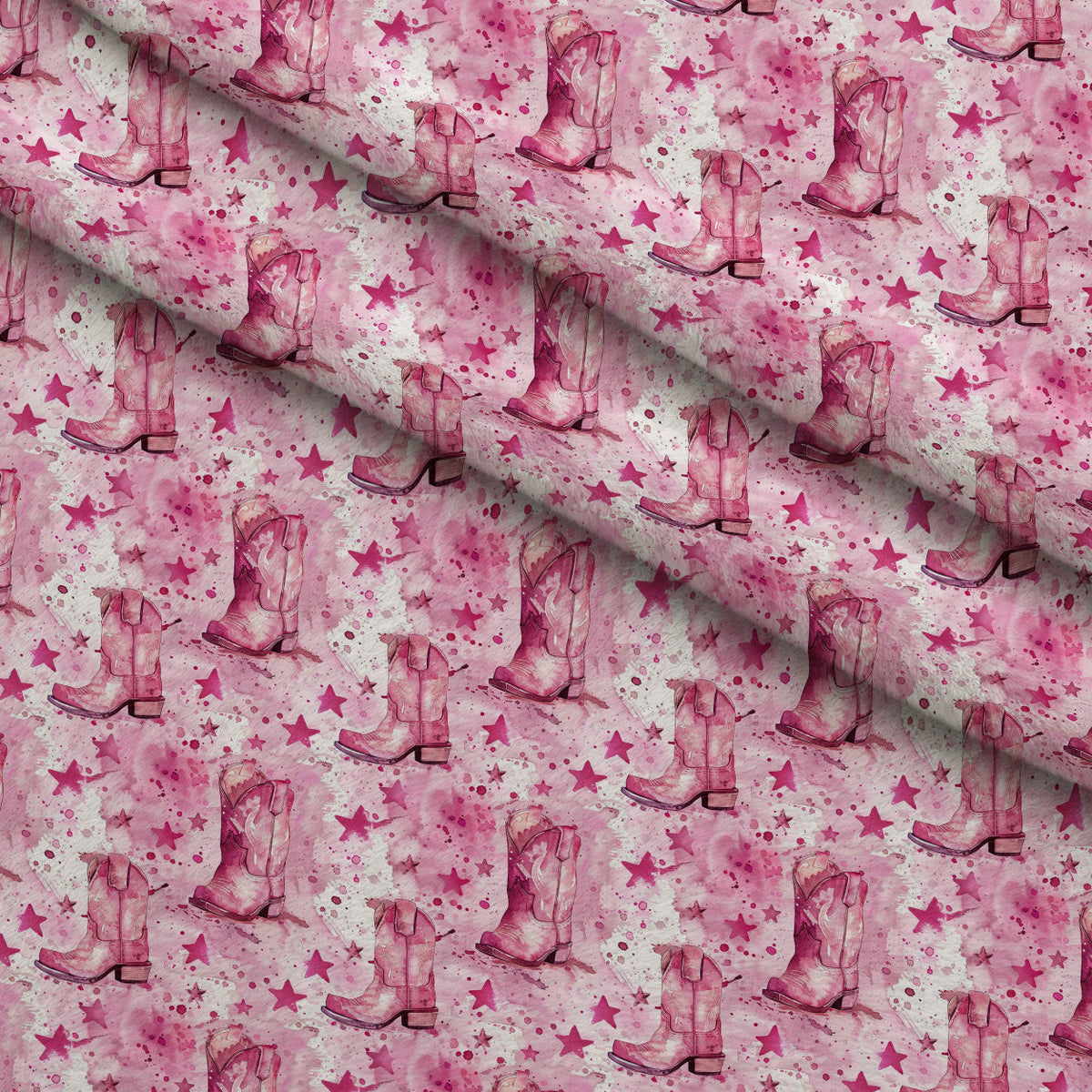 Rodeo Rose Pattern 1 Fleece Fabric — fleece fabric folded close-up preview (mv-fleece-v1:lying)