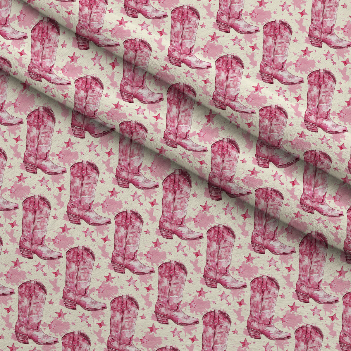 Rodeo Rose Pattern 14 Fleece Fabric — fleece fabric folded close-up preview (mv-fleece-v1:lying)