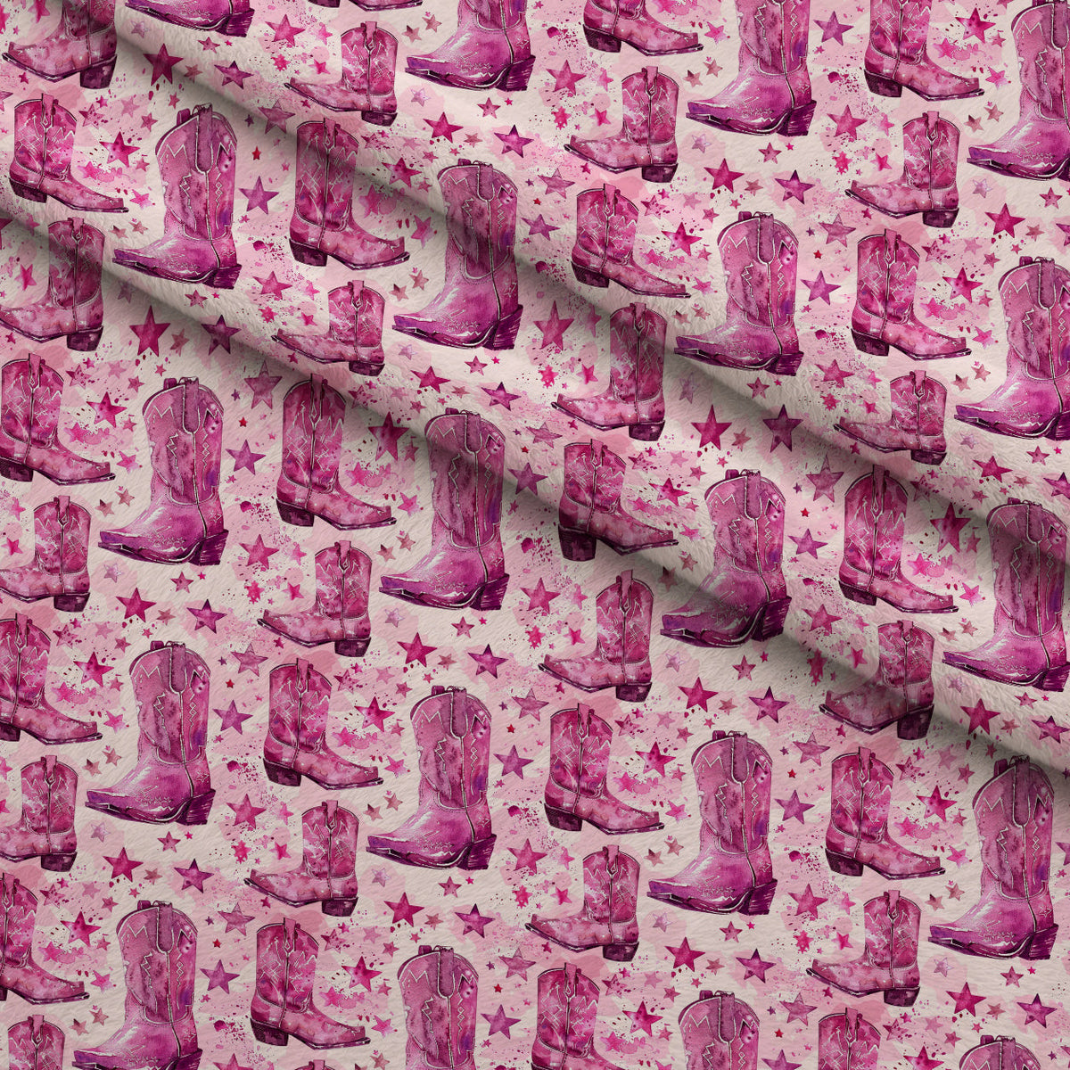 Rodeo Rose Pattern 3 Fleece Fabric — fleece fabric folded close-up preview (mv-fleece-v1:lying)