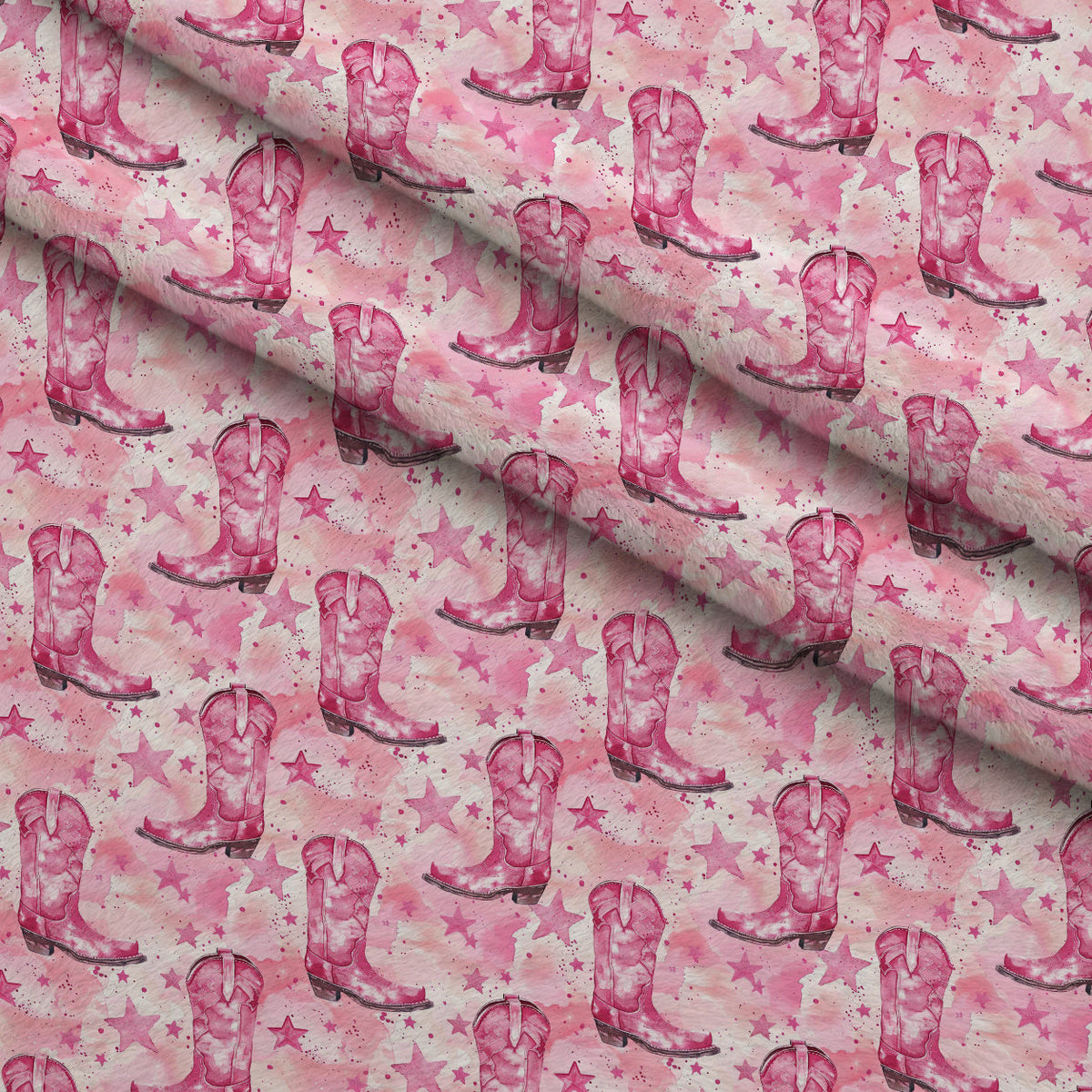 Rodeo Rose Pattern 7 Fleece Fabric — fleece fabric folded close-up preview (mv-fleece-v1:lying)