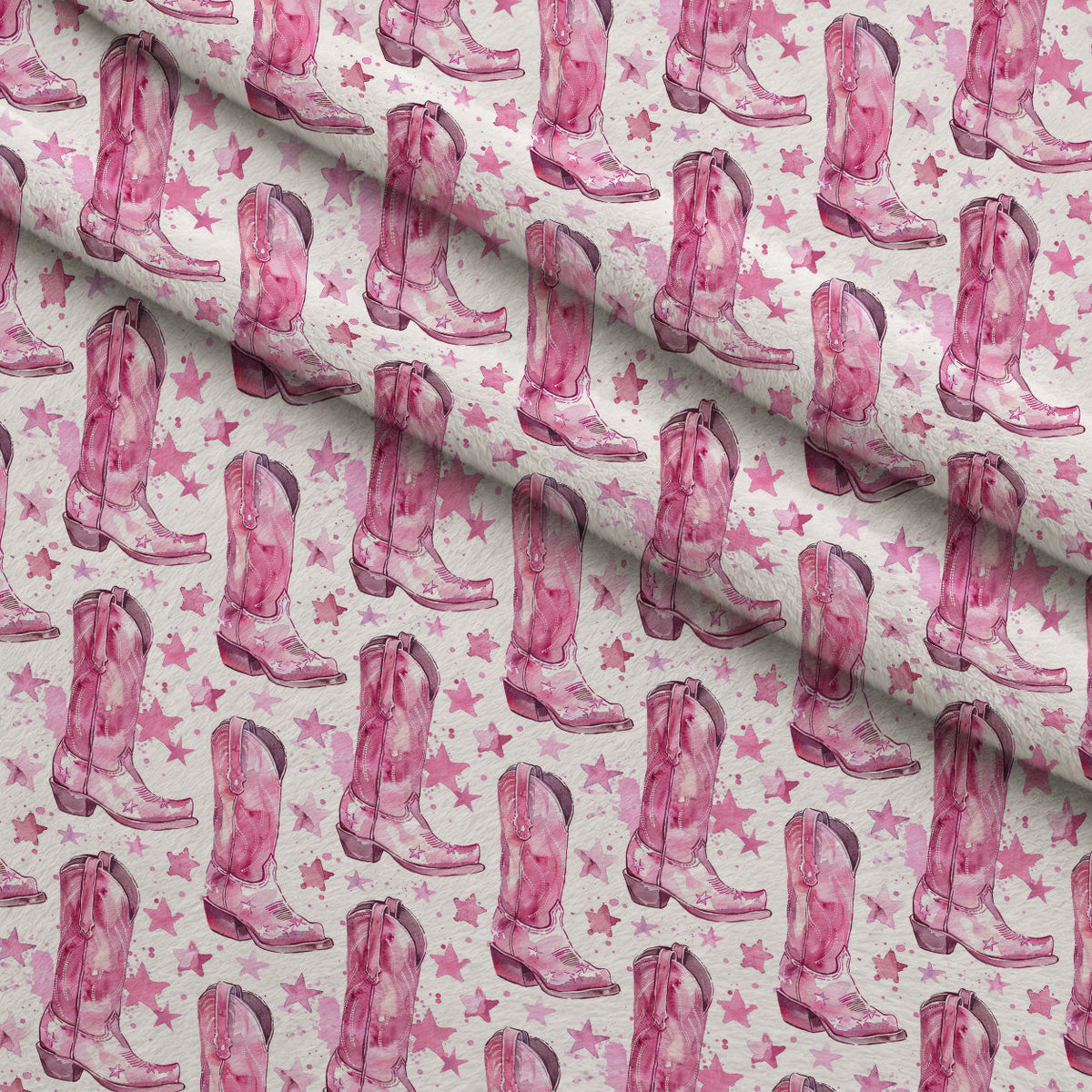 Rodeo Rose Pattern 8 Fleece Fabric — fleece fabric folded close-up preview (mv-fleece-v1:lying)