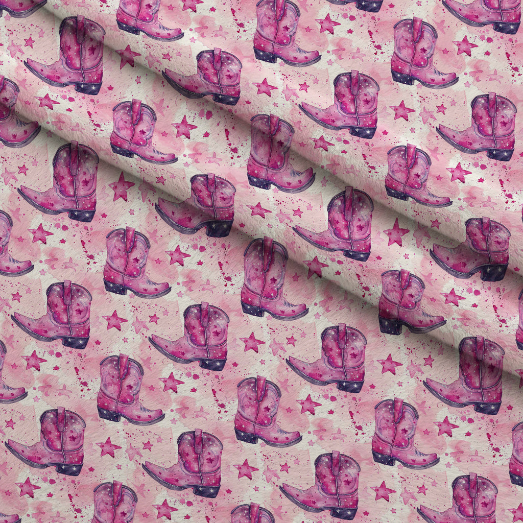 Rodeo Rose Pattern 9 Fleece Fabric — fleece fabric folded close-up preview (mv-fleece-v1:lying)