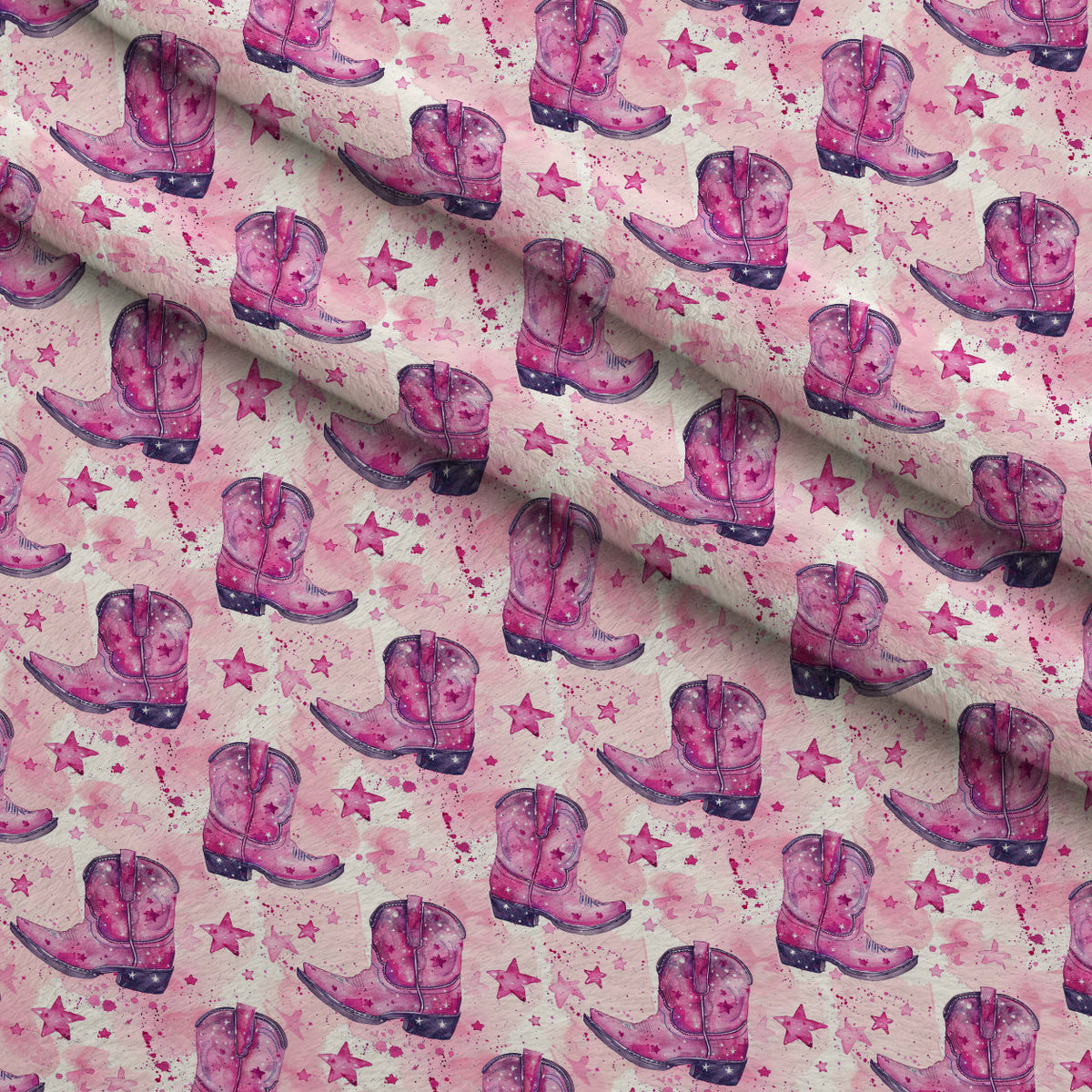 Rodeo Rose Pattern 9 Fleece Fabric — fleece fabric folded close-up preview (mv-fleece-v1:lying)