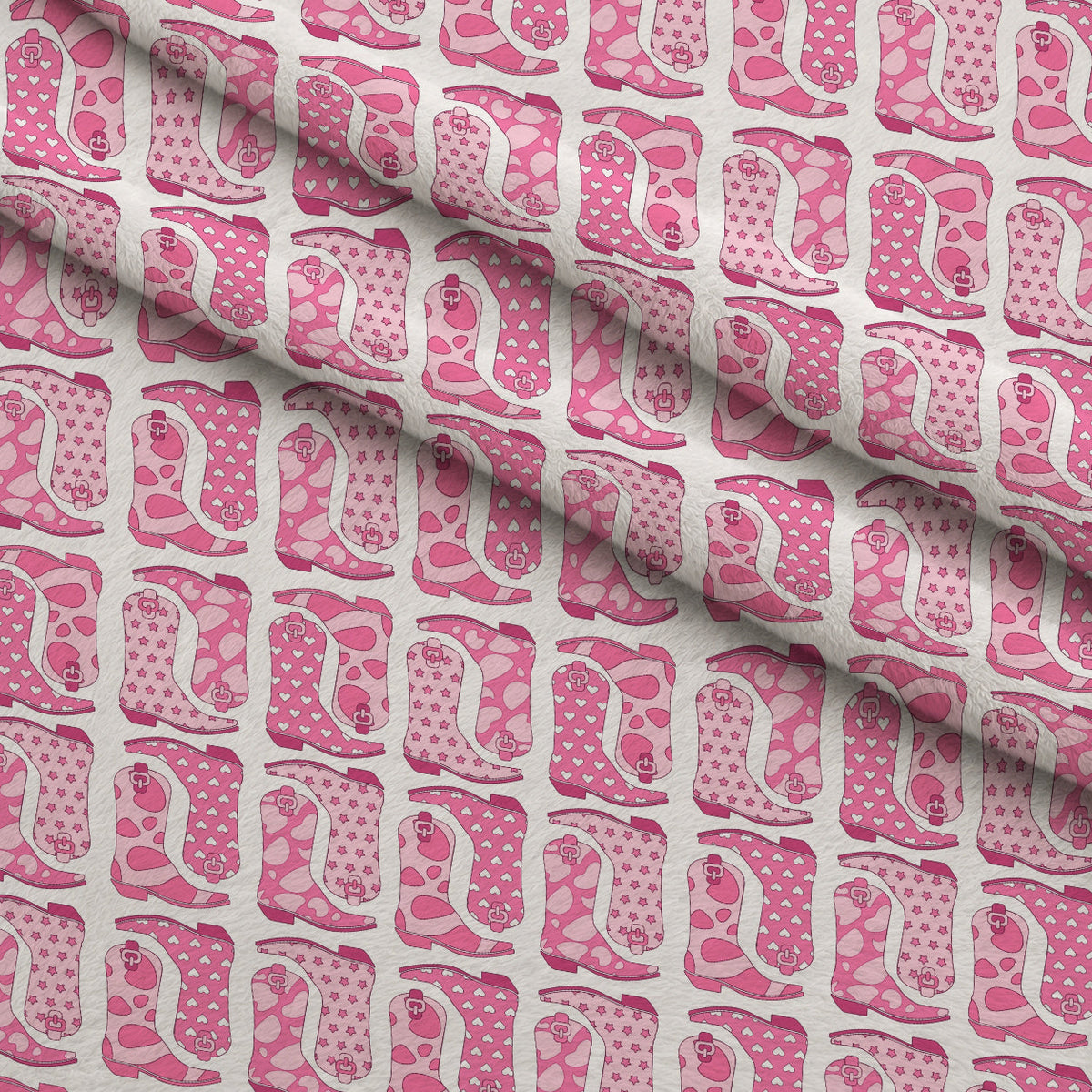 Rodeo Sweetheart Pattern 4 Fleece Fabric — fleece fabric folded close-up preview (mv-fleece-v1:lying)