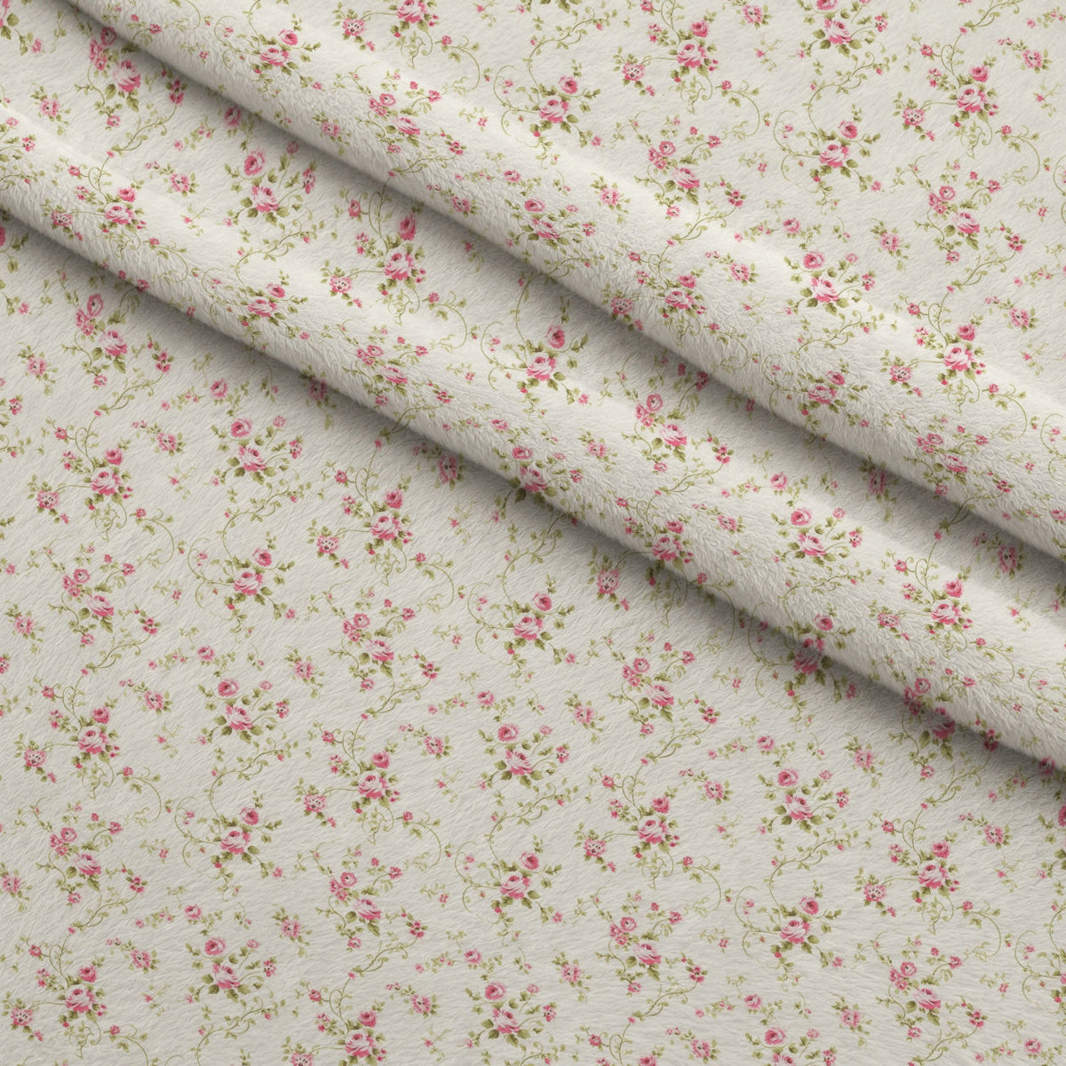 Rosebud Picnic Pattern 11 Fleece Fabric — fleece fabric folded close-up preview (mv-fleece-v1:lying)