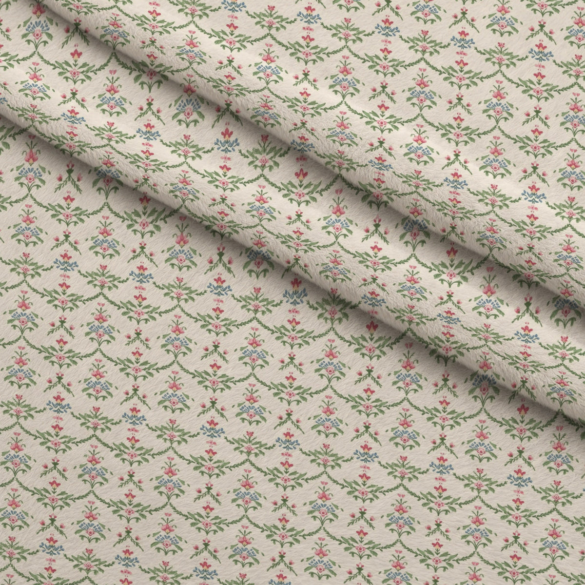 Rosebud Picnic Pattern 3 Fleece Fabric — fleece fabric folded close-up preview (mv-fleece-v1:lying)