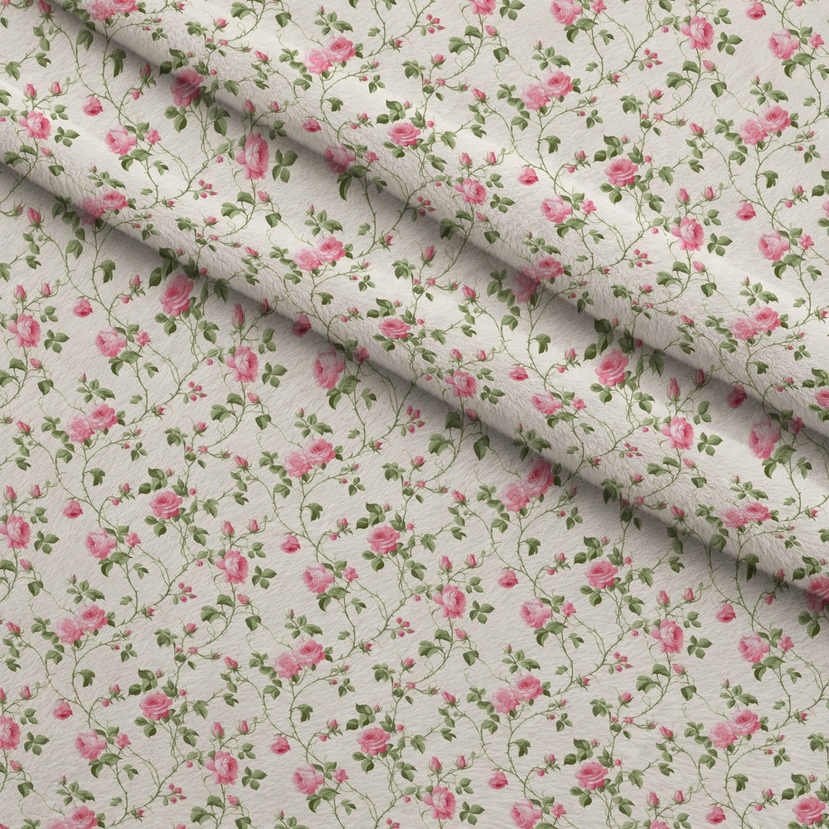 Rosebud Picnic Pattern 9 Fleece Fabric — fleece fabric folded close-up preview (mv-fleece-v1:lying)