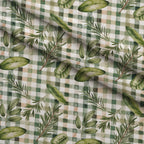 Rosemary Wreaths Pattern 10 Fleece Fabric — fleece fabric folded close-up preview (mv-fleece-v1:lying)