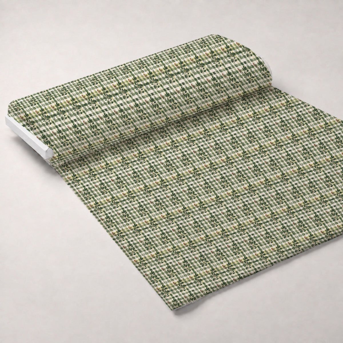 Rosemary Wreaths Pattern 12 Fleece Fabric — fleece fabric unrolled bolt preview (mv-fleece-v1:bolt)