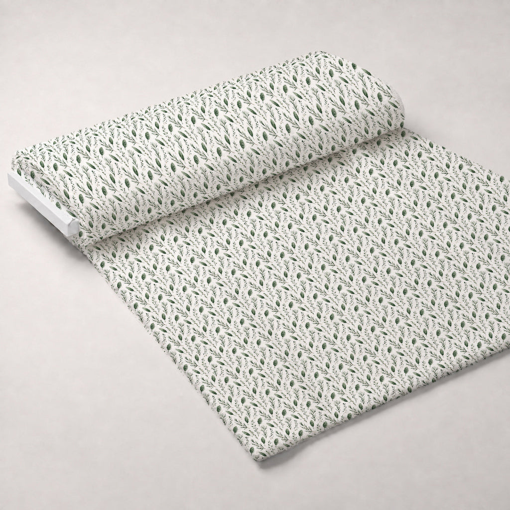 Rosemary Wreaths Pattern 13 Fleece Fabric — fleece fabric unrolled bolt preview (mv-fleece-v1:bolt)