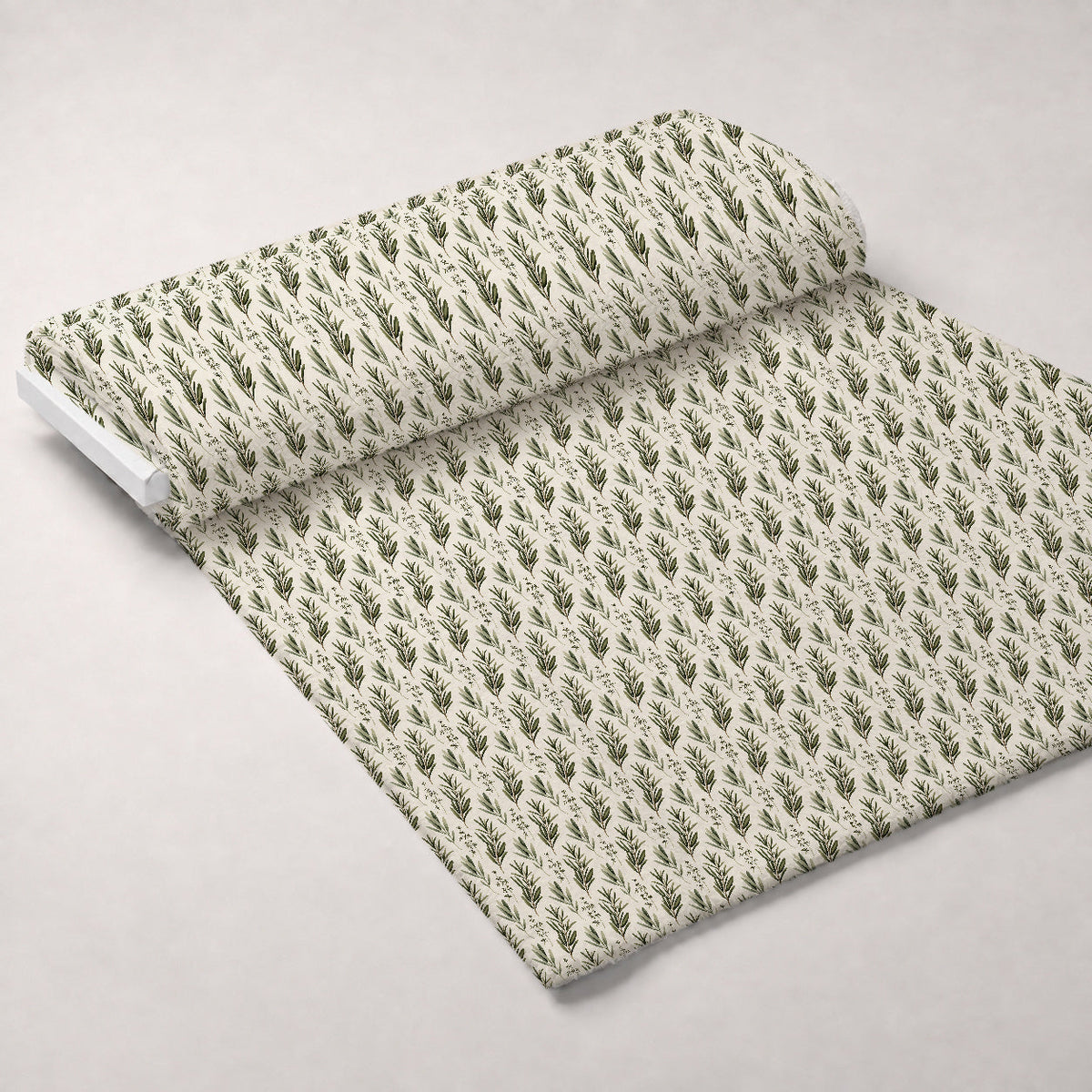 Rosemary Wreaths Pattern 2 Fleece Fabric — fleece fabric unrolled bolt preview (mv-fleece-v1:bolt)