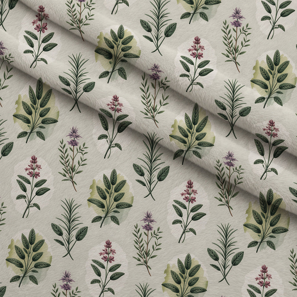 Rosemary Wreaths Pattern 26 Fleece Fabric — fleece fabric folded close-up preview (mv-fleece-v1:lying)