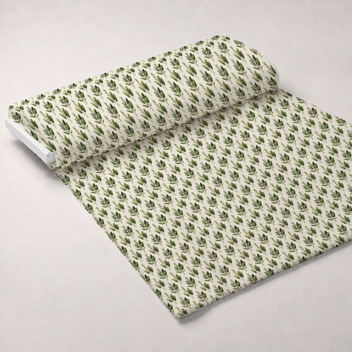 Rosemary Wreaths Pattern 27 Fleece Fabric — fleece fabric unrolled bolt preview (mv-fleece-v1:bolt)