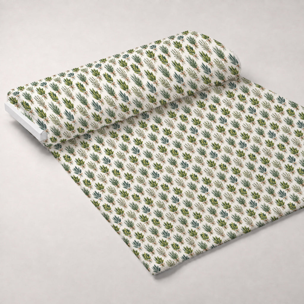 Rosemary Wreaths Pattern 34 Fleece Fabric — fleece fabric unrolled bolt preview (mv-fleece-v1:bolt)
