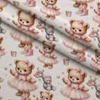 Rosy Balloon Cubs Pattern 10 Fleece Fabric — fleece fabric folded close-up preview (mv-fleece-v1:lying)