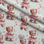 Rosy Balloon Cubs Pattern 3 Fleece Fabric — fleece fabric folded close-up preview (mv-fleece-v1:lying)