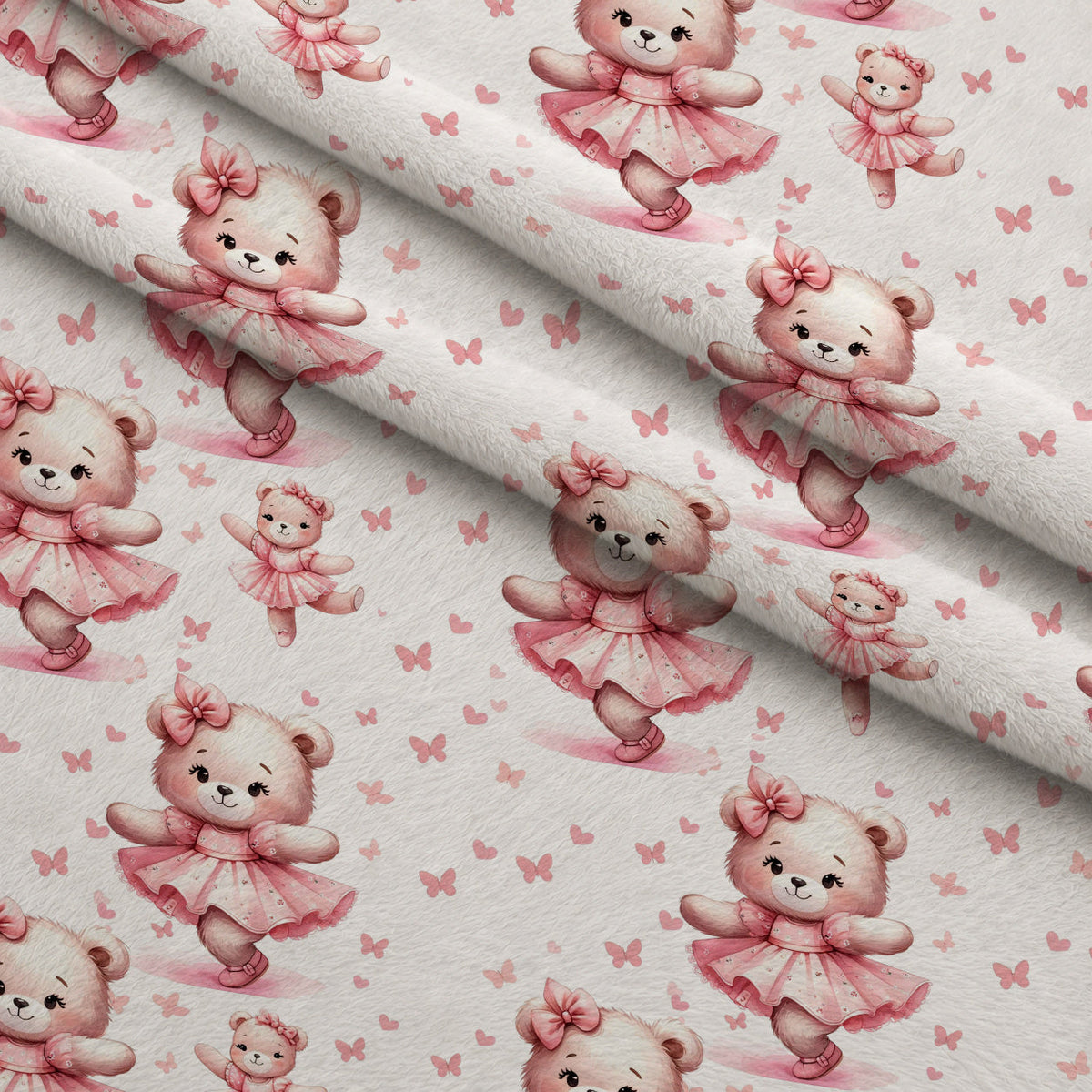Rosy Balloon Cubs Pattern 5 Fleece Fabric — fleece fabric folded close-up preview (mv-fleece-v1:lying)